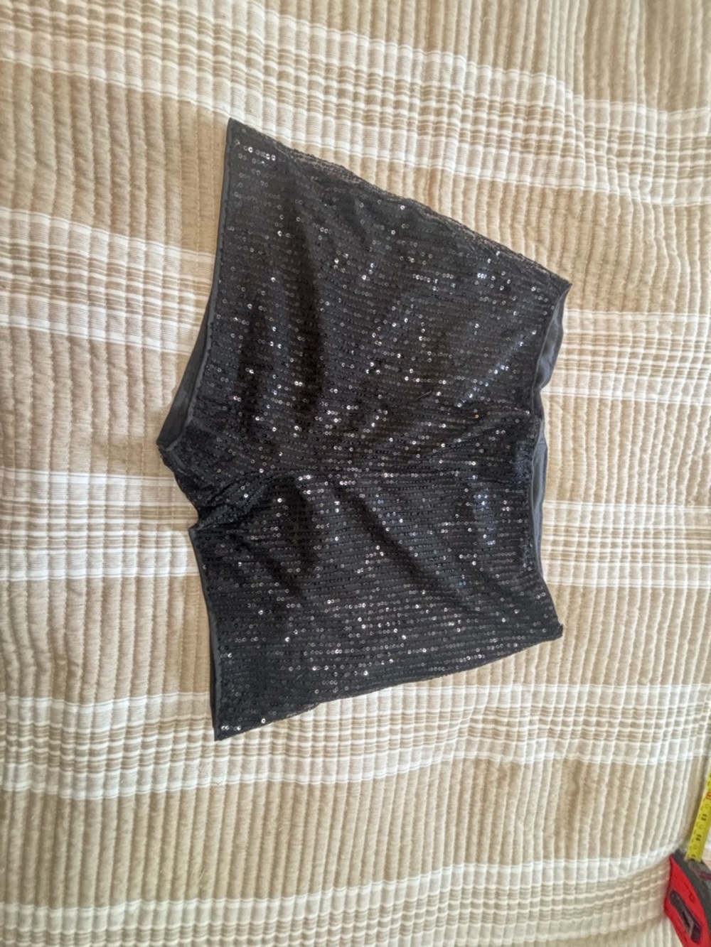 Black Sequin Womens Shorts - Sparkle Party Shorts - Picture 2 of 2